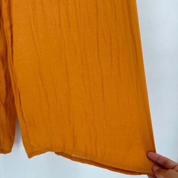 NWT RACHEL Rachel Roy Women's High-Rise Elastic Waist Wide Leg Pants Gold Medium - Picture 5 of 9